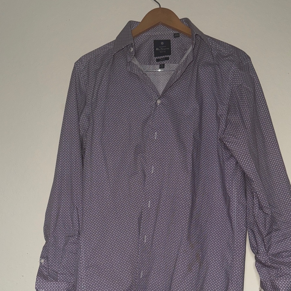 Ben Sherman Purple Geometric Button Down Shirt